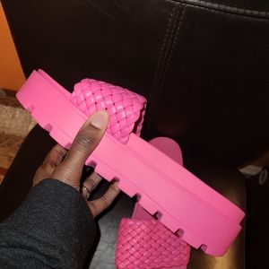 Pink Platform Slide Sandals Size EU 43 or US 10 (No brand)